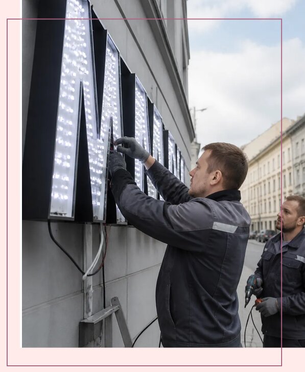 Изготовление и монтаж светодиодных LED вывесок в Кызыле